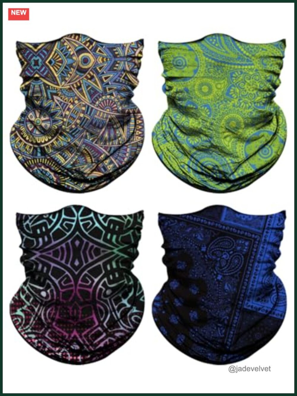 4 Pack Neck Gaiter Face Cover Mask Head Wrap Balaclava Bandana Scarf Unisex